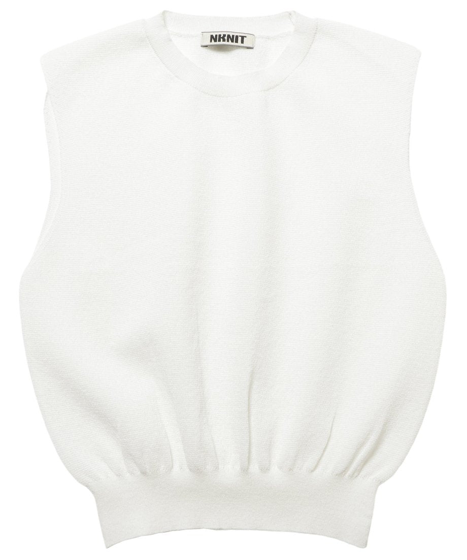 linen mix KNIT vest_7