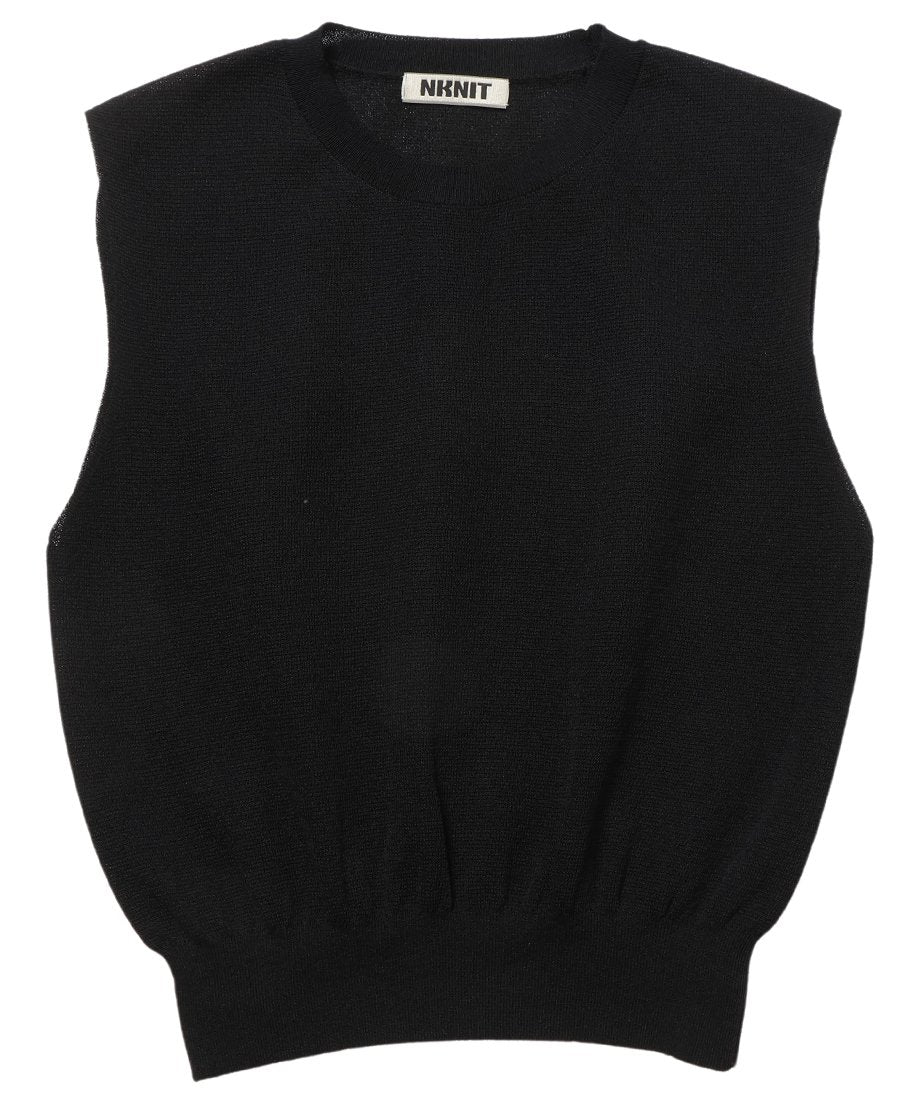 linen mix KNIT vest_5