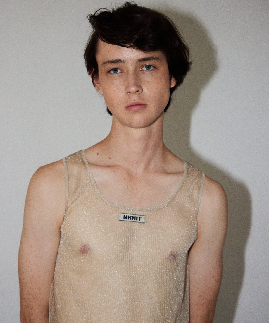 sheer metallic KNIT dress_2