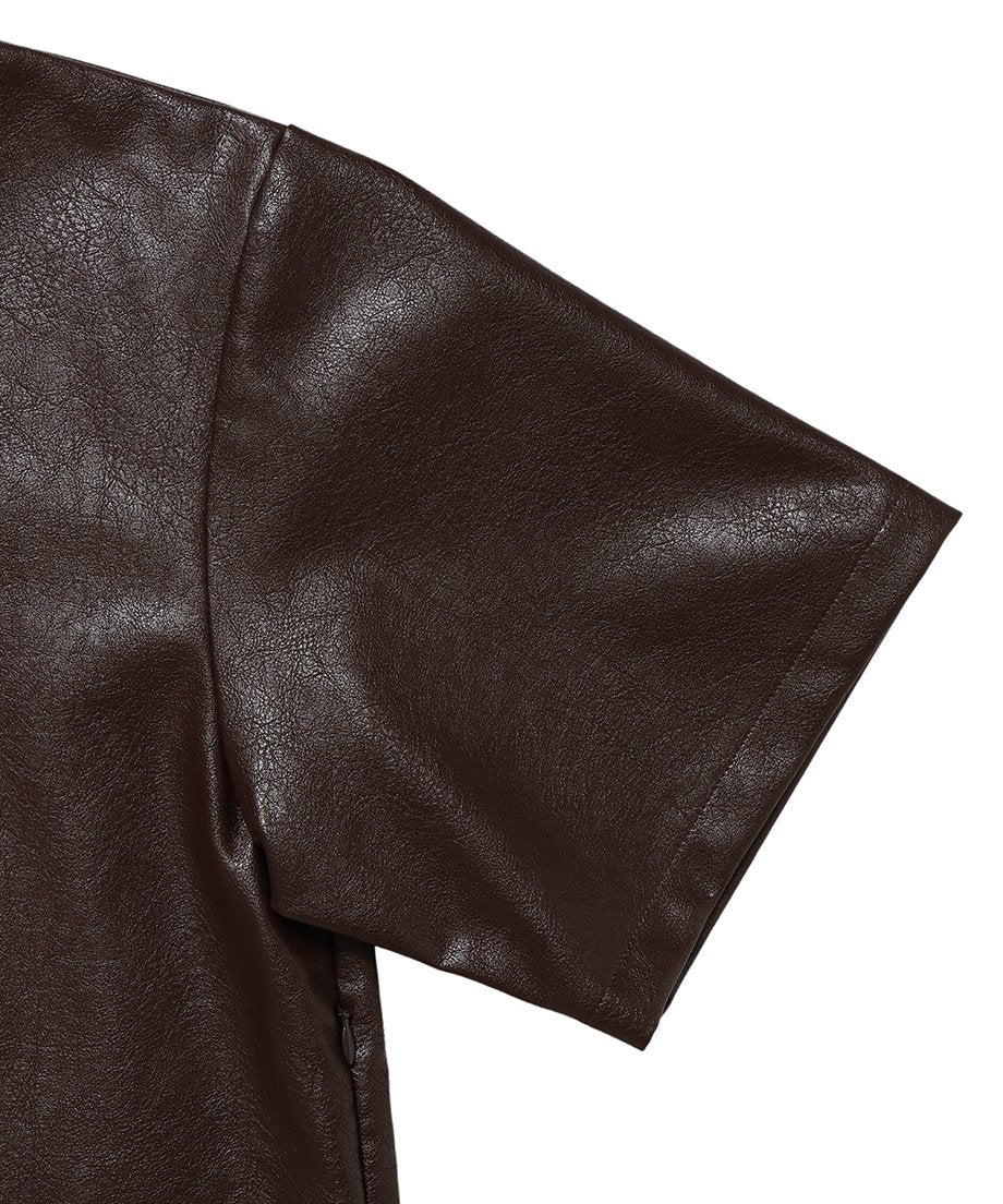 vegan leather big T-shirt_11