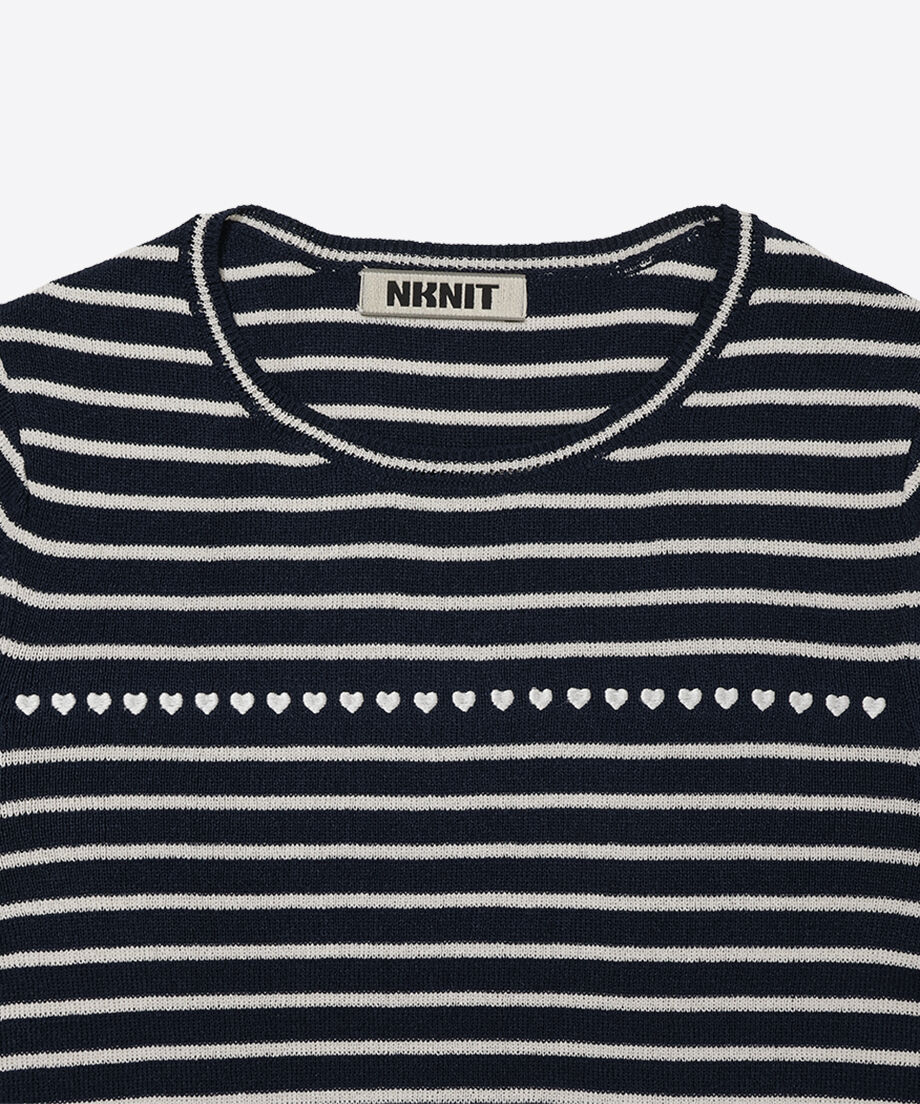 paper mix pattern knit T-shirt mini_3
