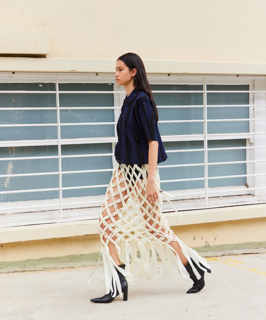 checker pattern KNIT shirt_3