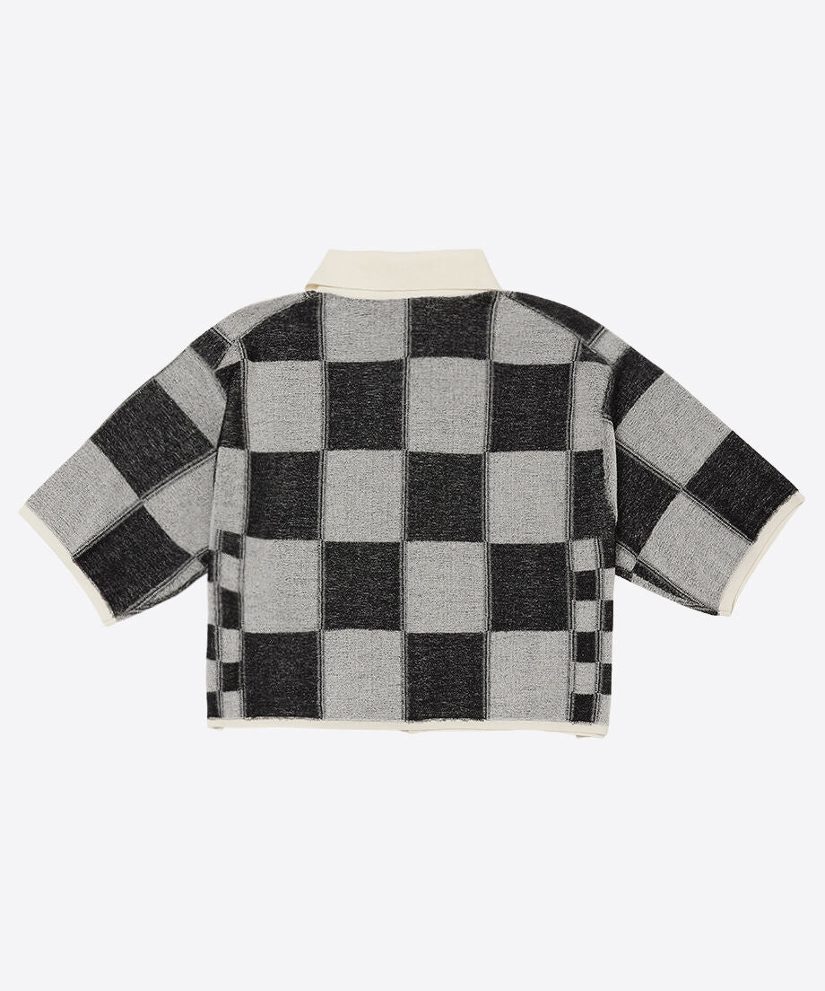 short check pattern knit shirt_9