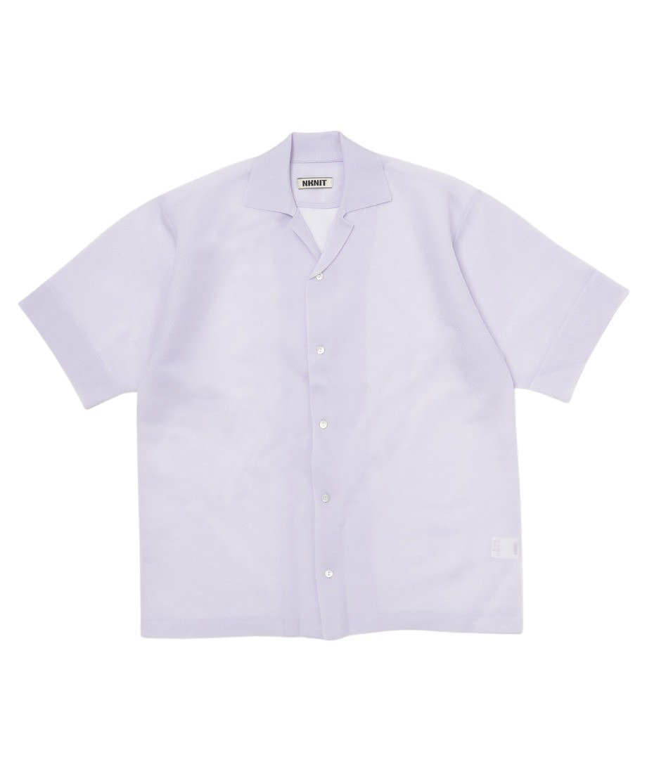 sheer KNIT open collar shirt_7