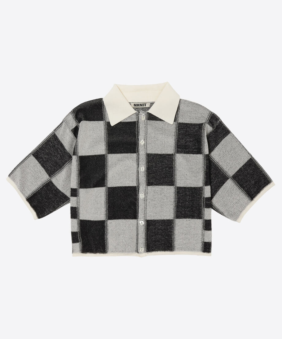 short check pattern knit shirt_3