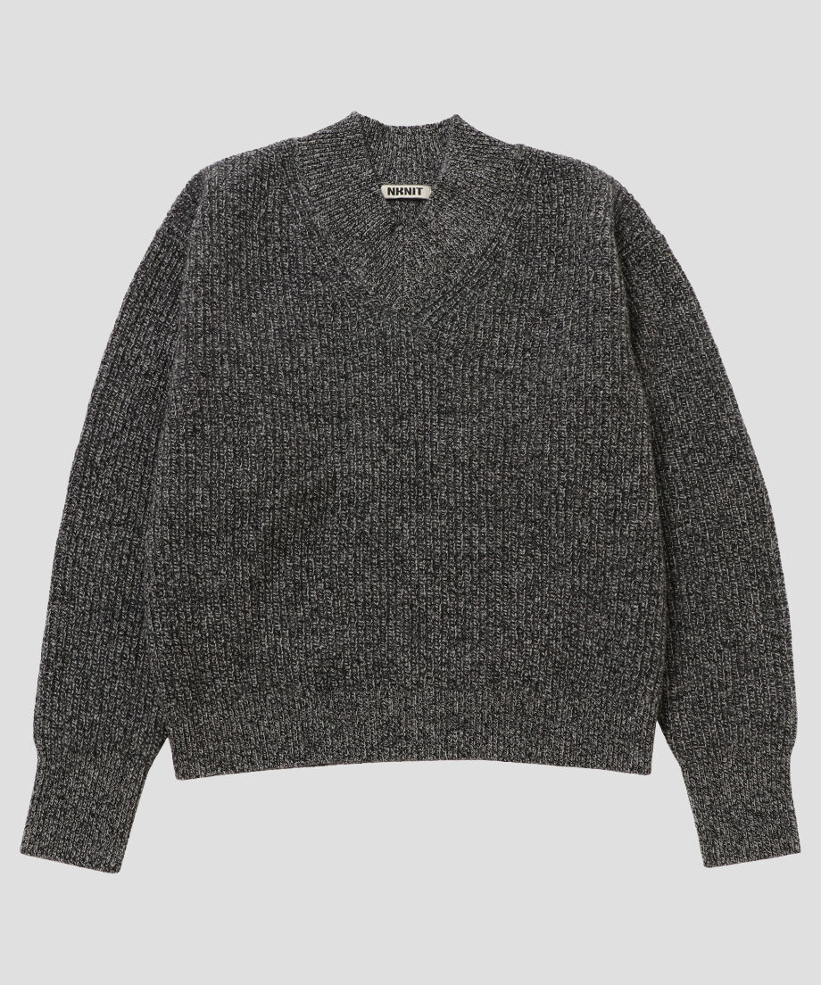 soft wool short V-neck KNIT_2