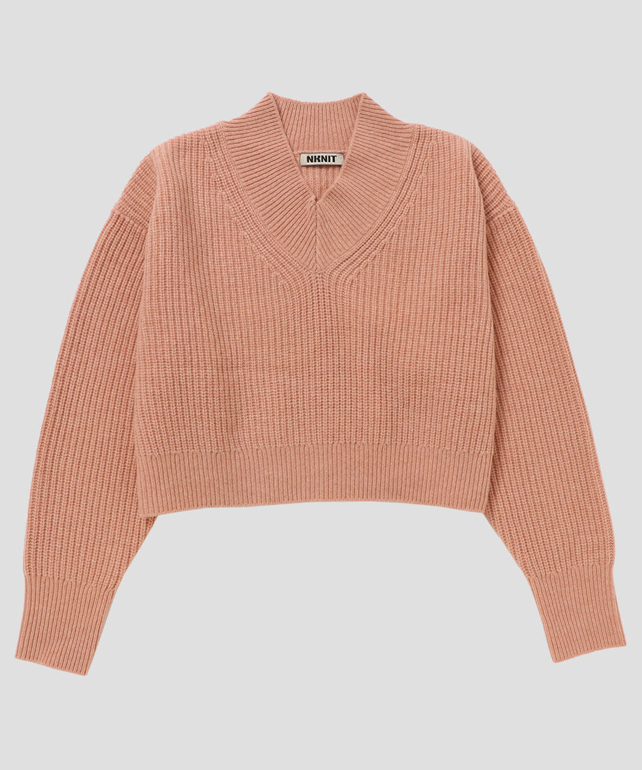 soft wool short V-neck KNIT_3