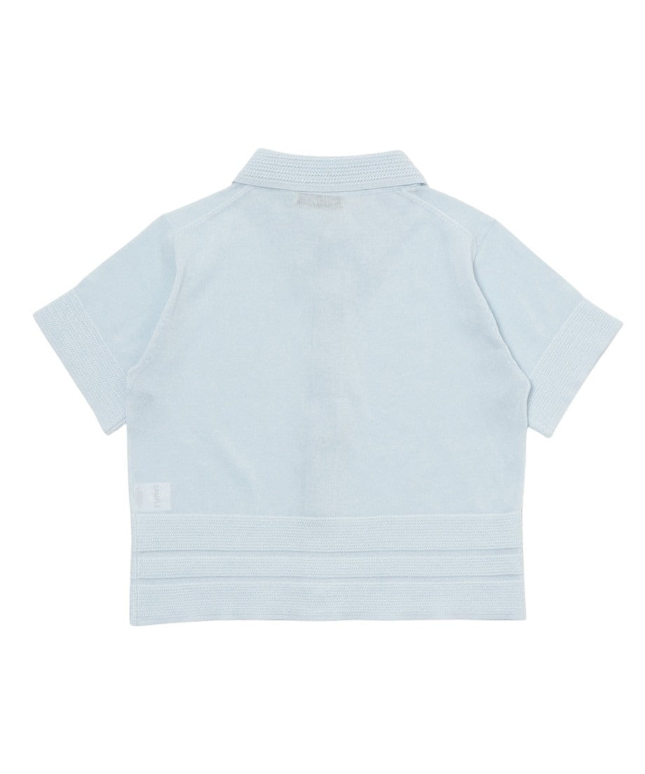 sheer wood button KNIT shirt_16