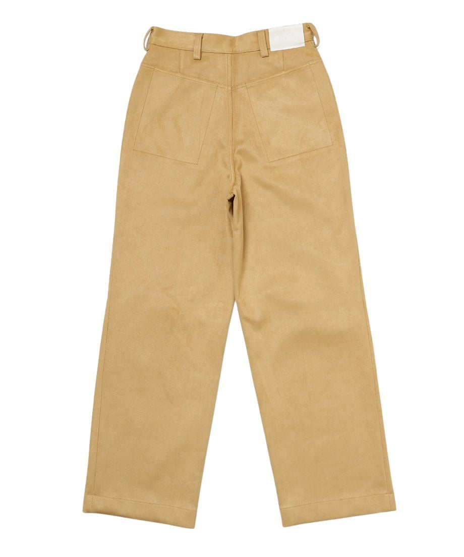 suede high waist long pants_8