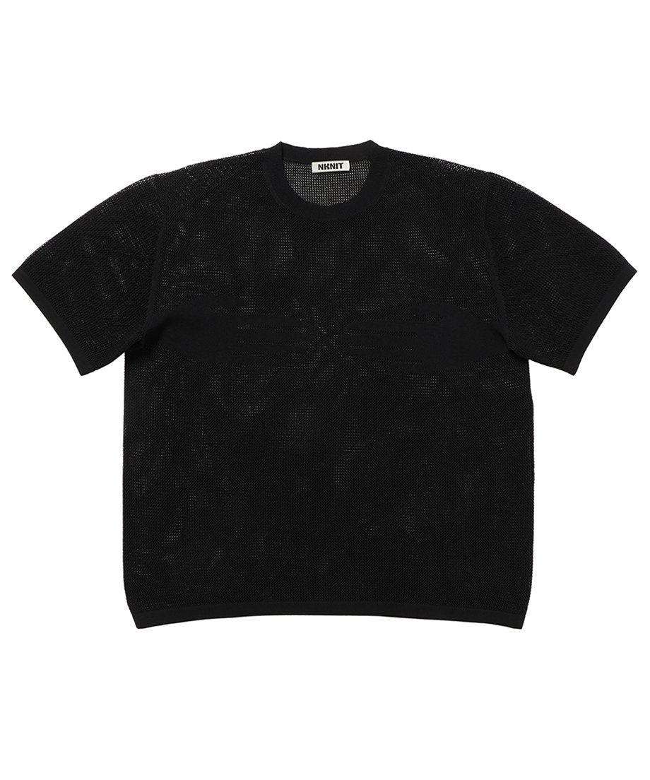 hand pattern mesh KNIT T-shirt_5