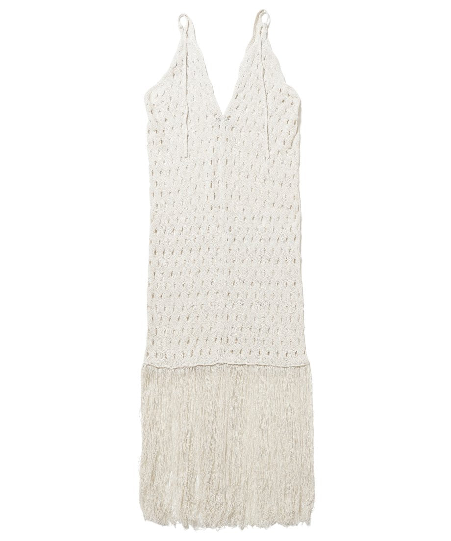 wave pattern fringe KNIT dress_14