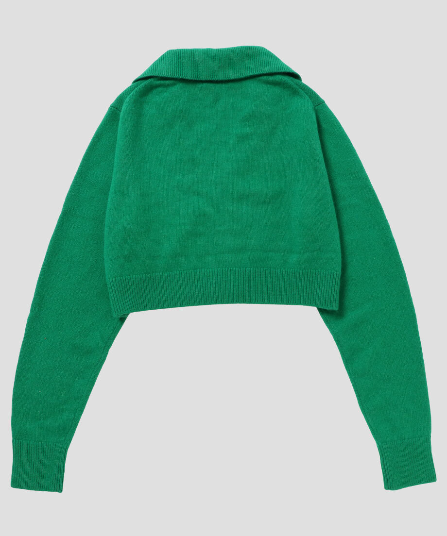 raccoon mix collar KNIT cardigan short_5