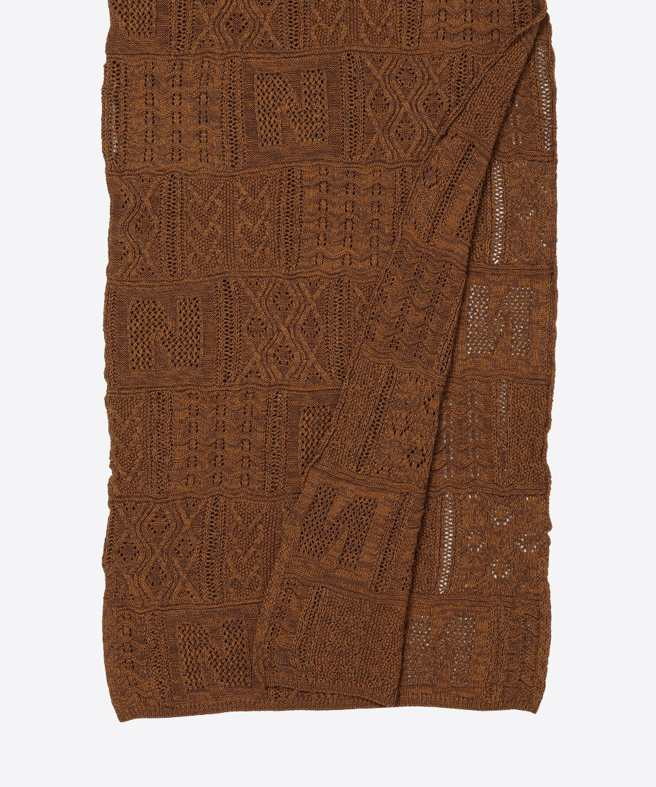 cotton mesh pattern knit dress_9
