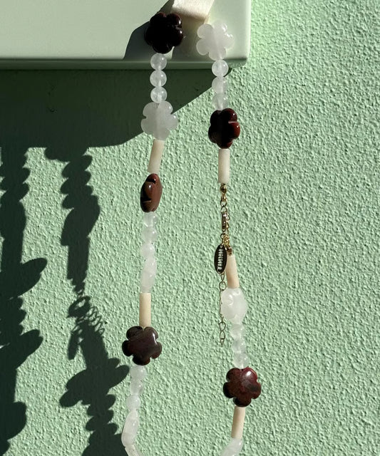 flower stone necklace