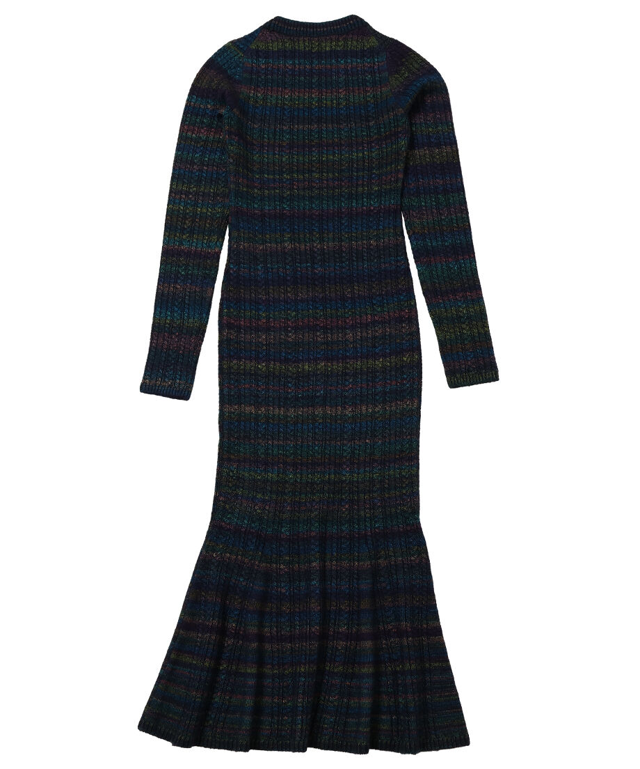 mix color tight long KNIT dress_7