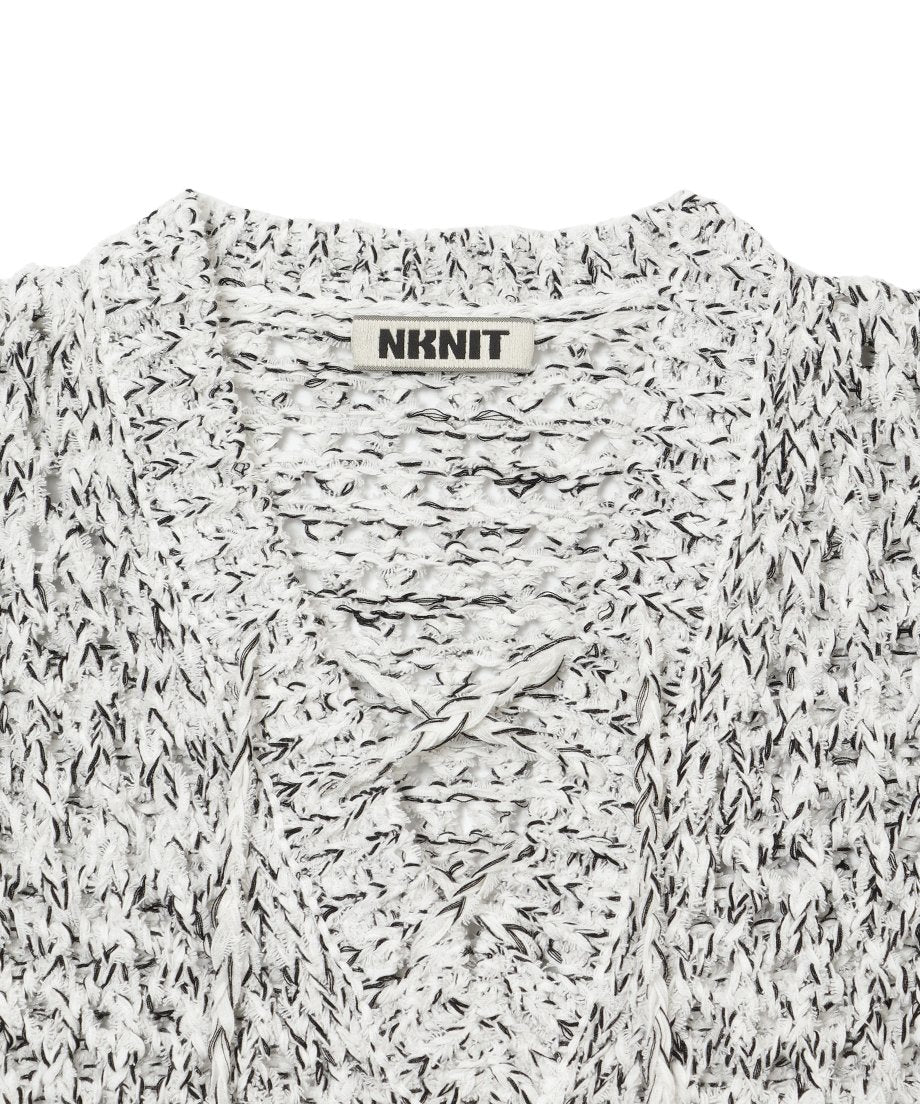 mix color lace up KNIT_6