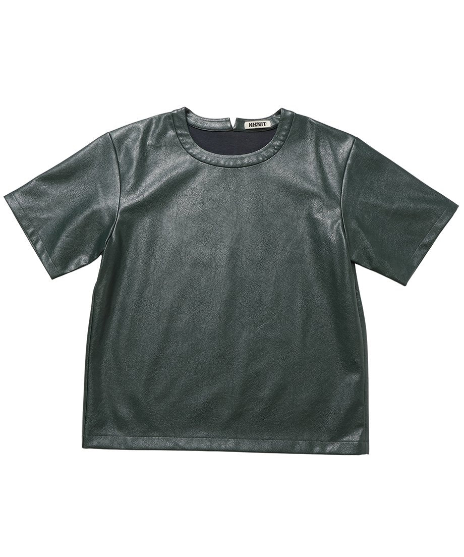 vegan leather big T-shirt_3