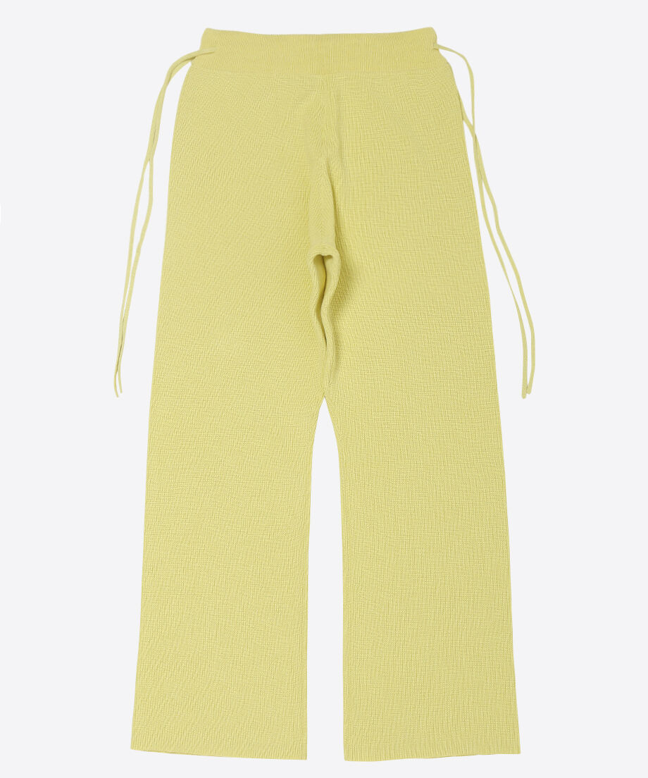 paper mix side string knit pants_4