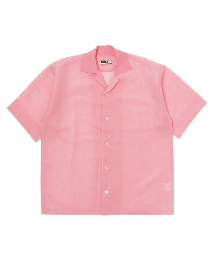sheer KNIT open collar shirt_9