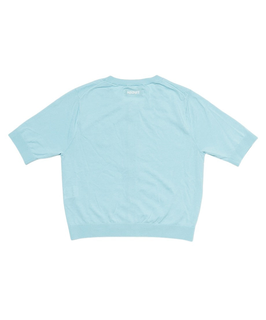 silk cotton crew neck KNIT T-shirt_15