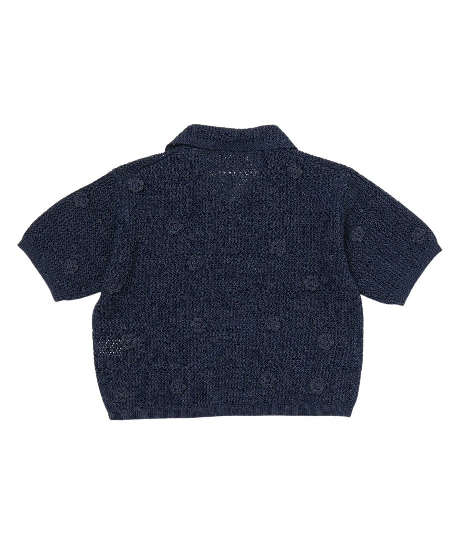 flower motif KNIT shirt_21