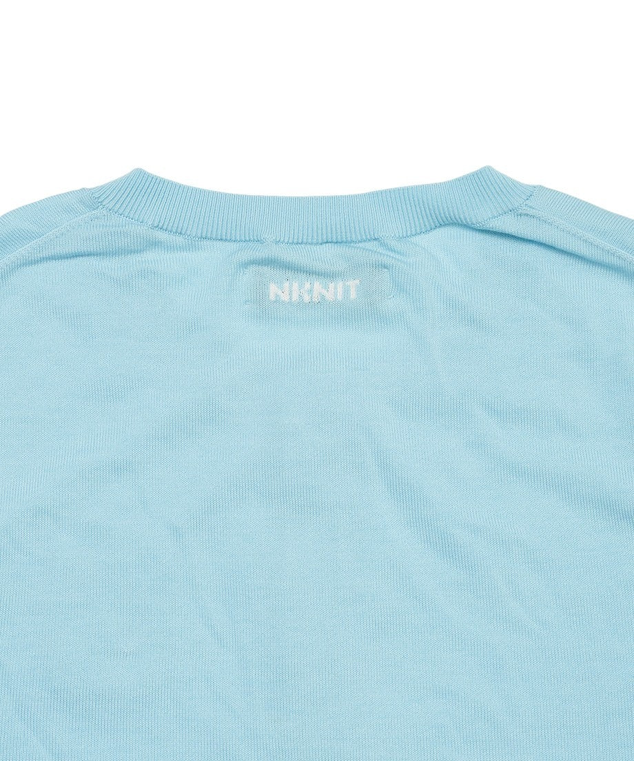 silk cotton crew neck KNIT T-shirt_14