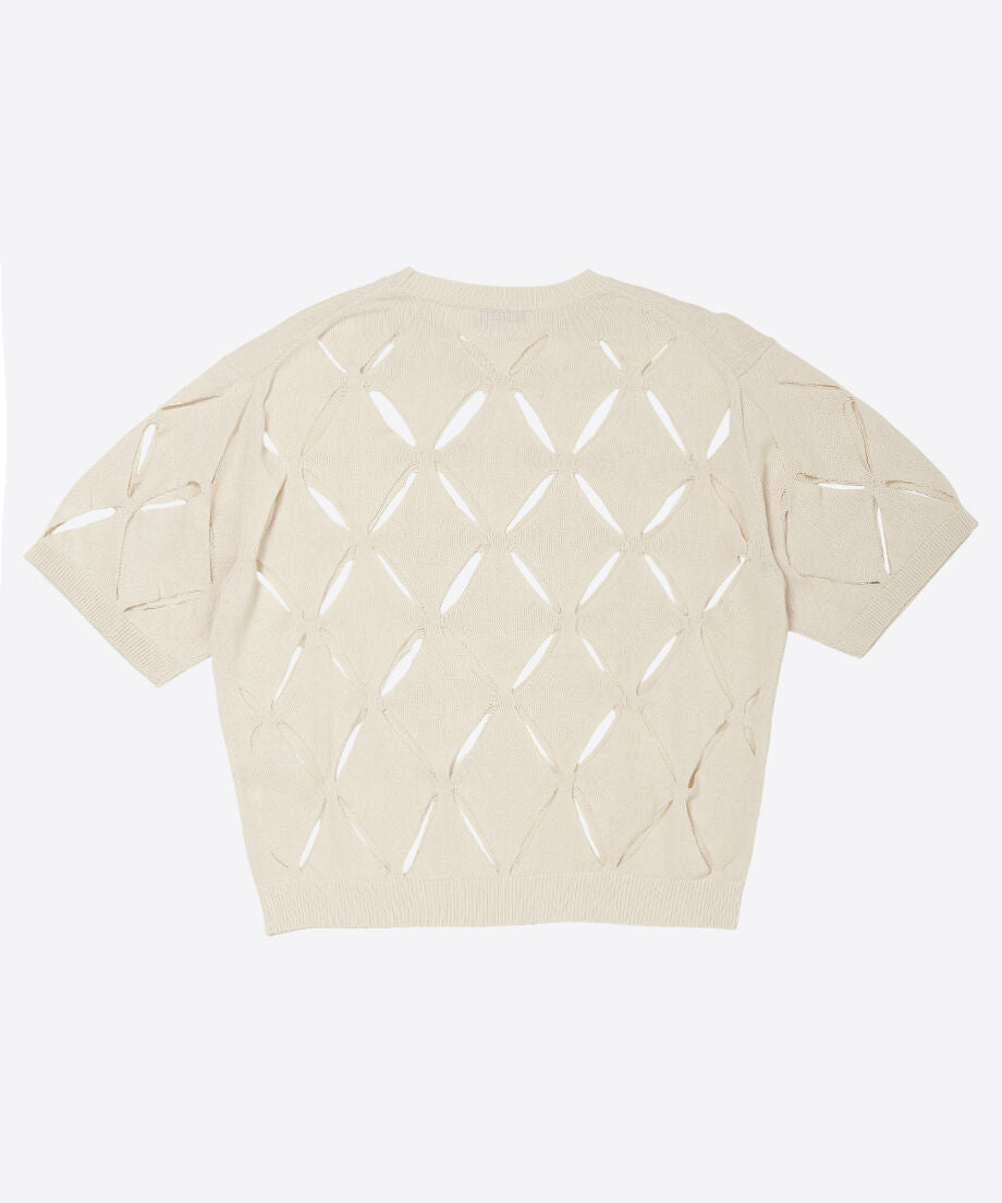 pattern slit knit T-shirt_10
