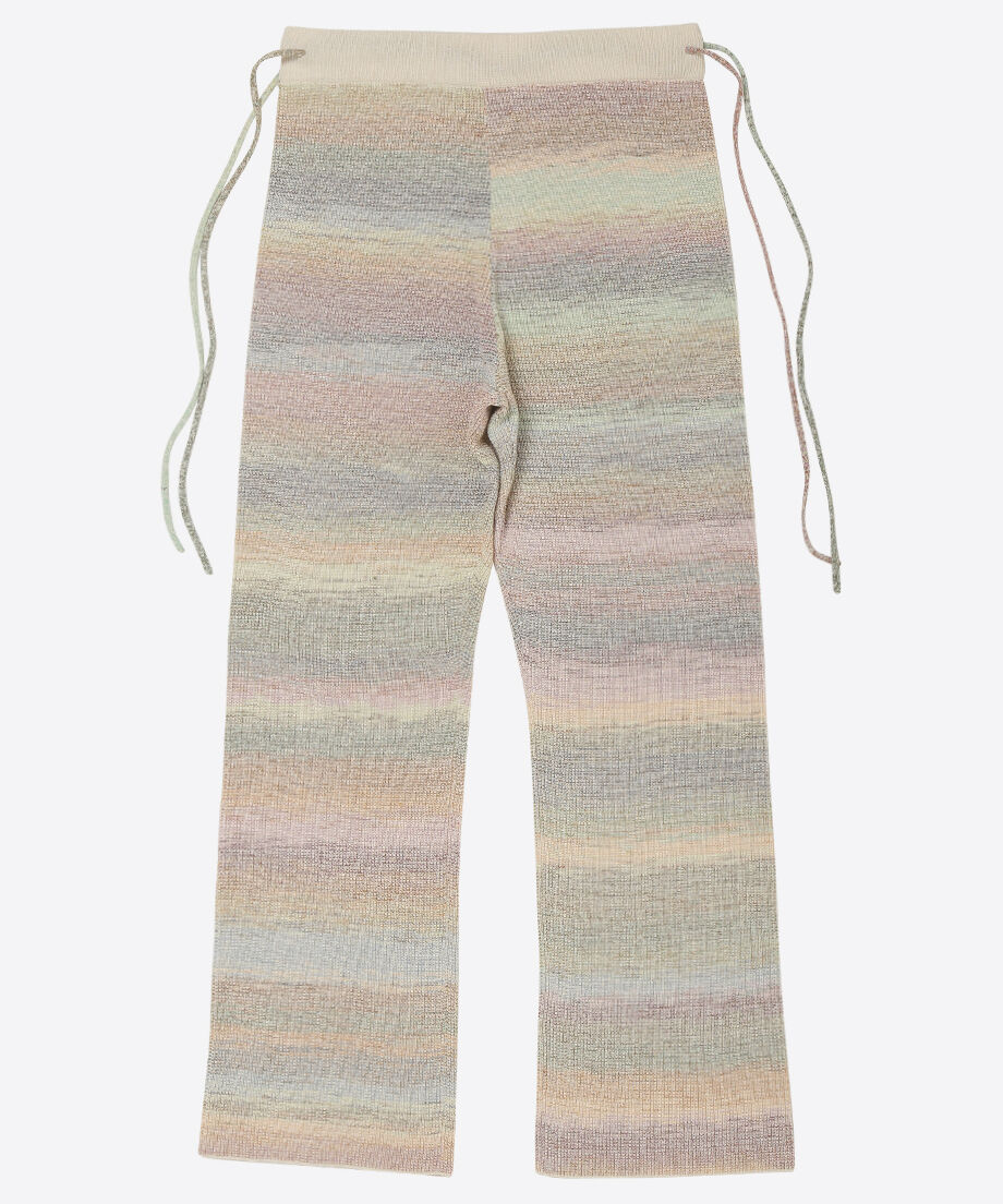 paper mix side string knit pants_2