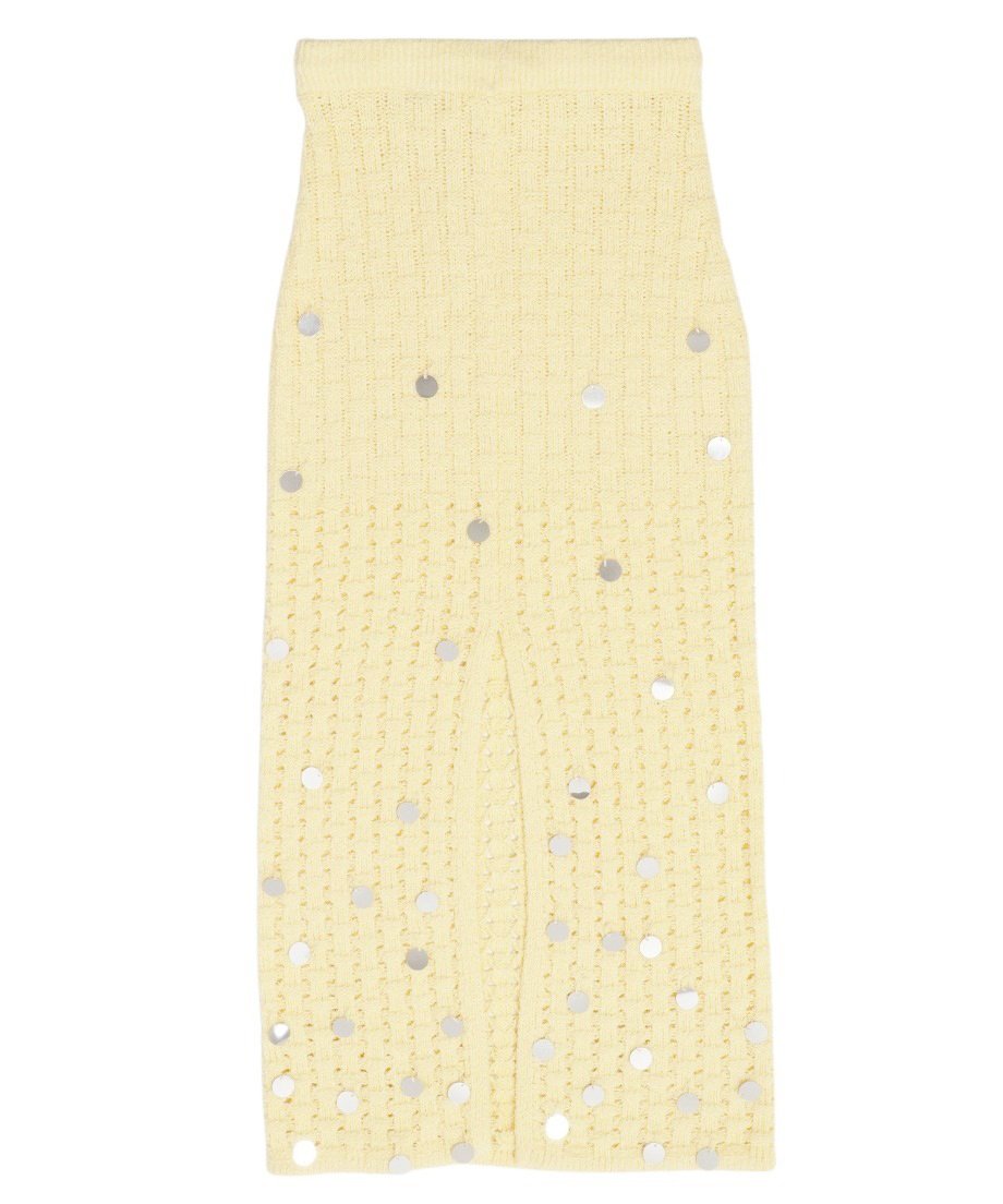 sequins bouclé KNIT long skirt_13