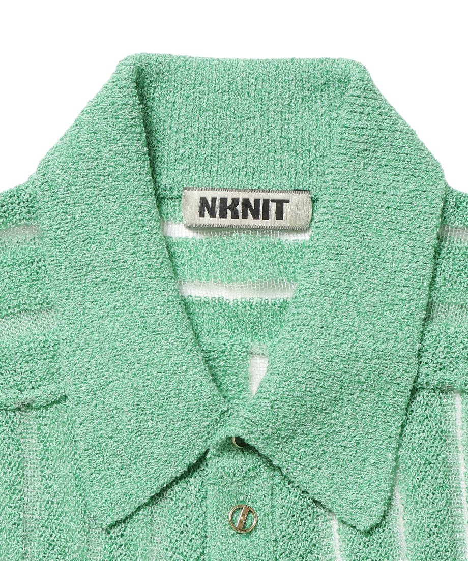 mesh stripe ling KNIT shirt_11