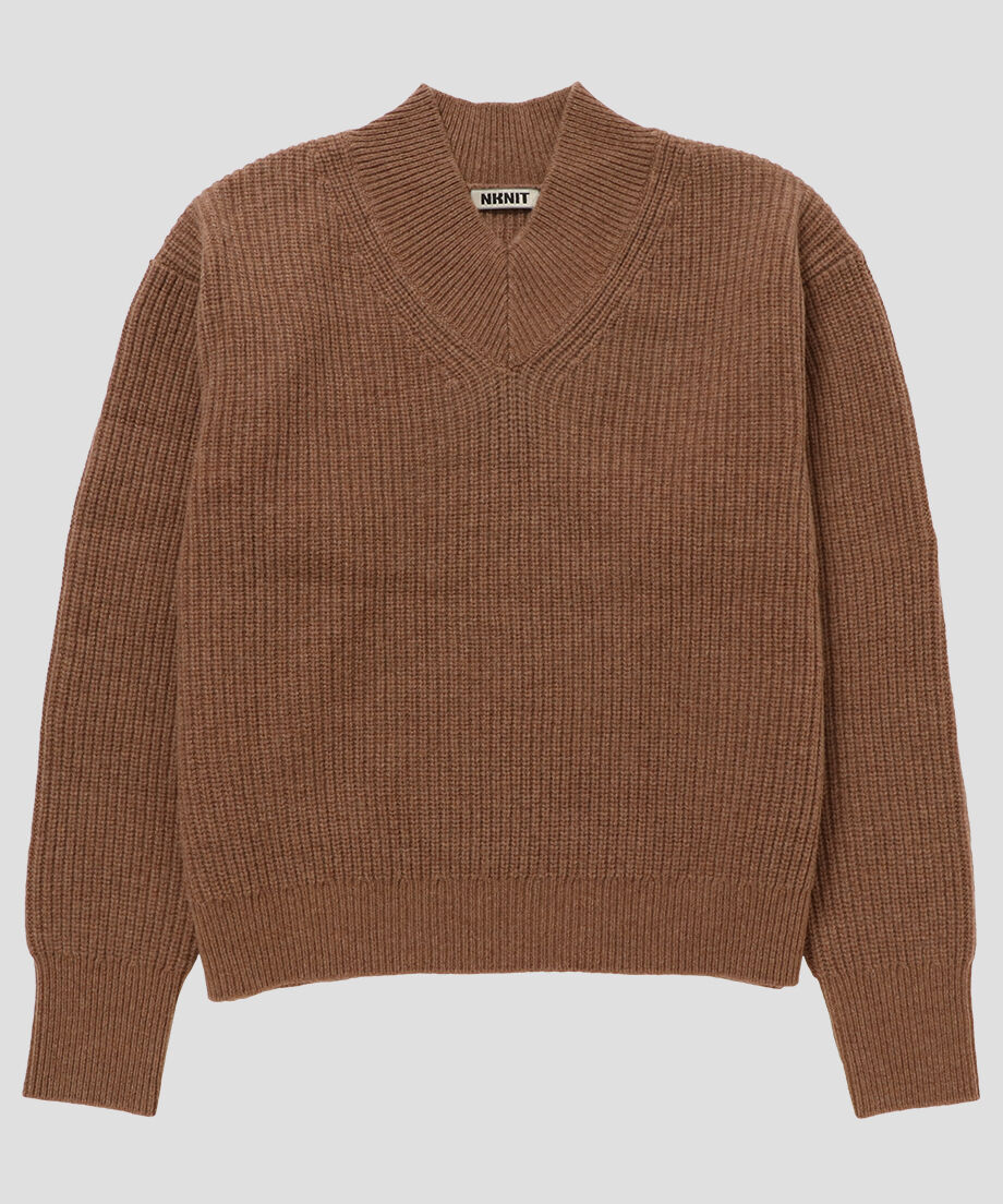 soft wool short V-neck KNIT_5