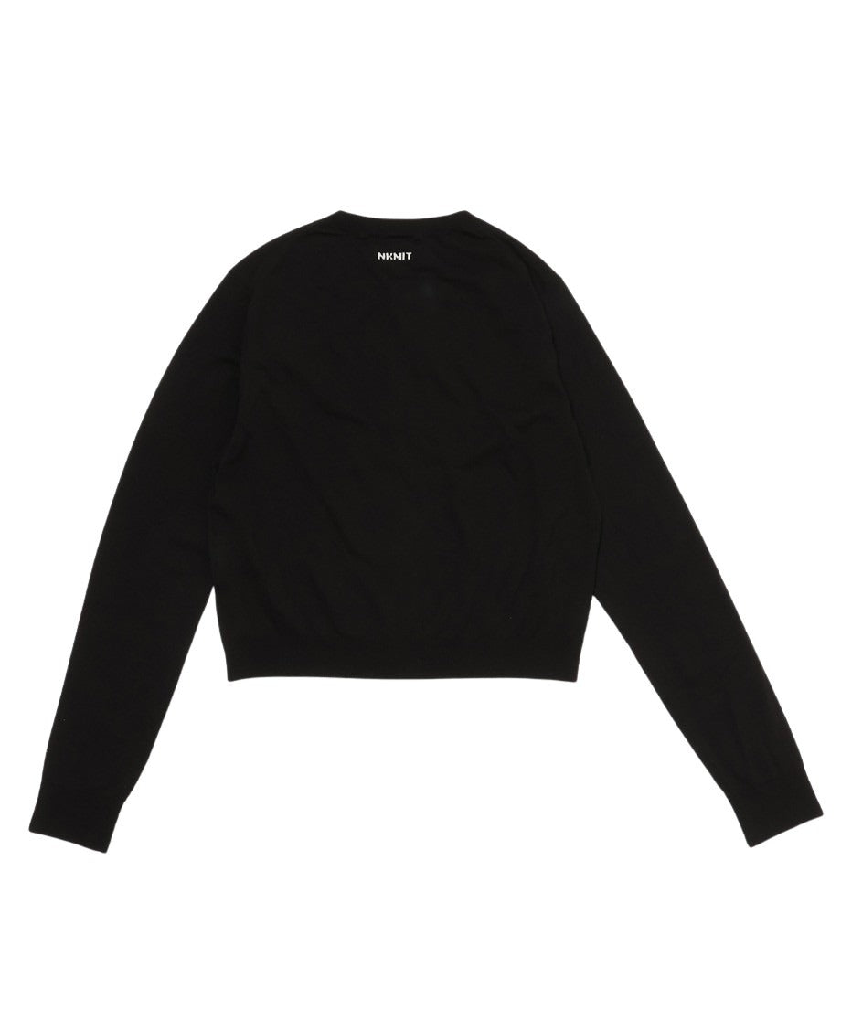 silk cotton crew neck KNIT cardigan_21