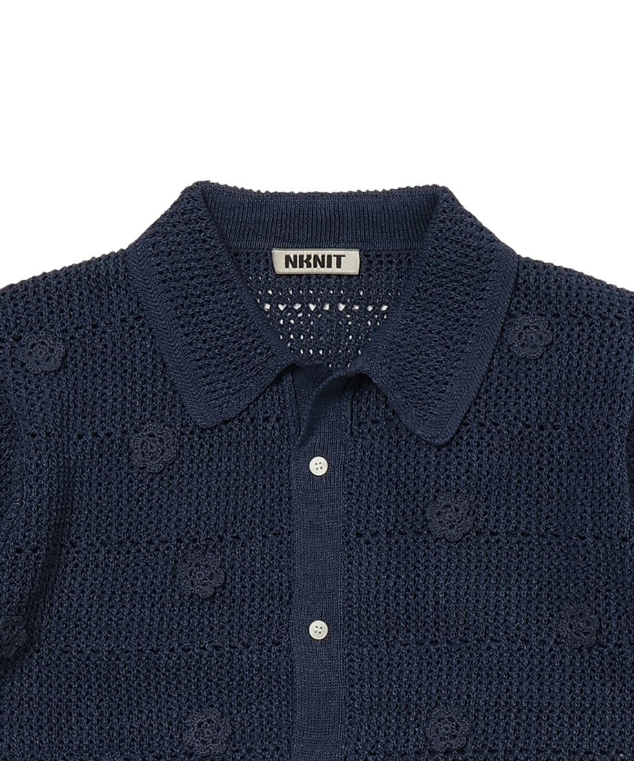 flower motif KNIT shirt_20