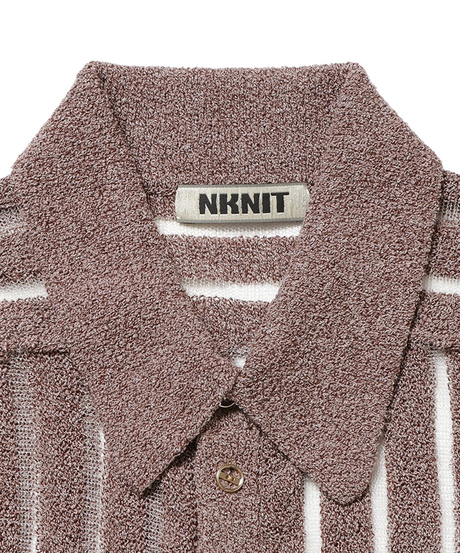 mesh stripe ling KNIT shirt_8