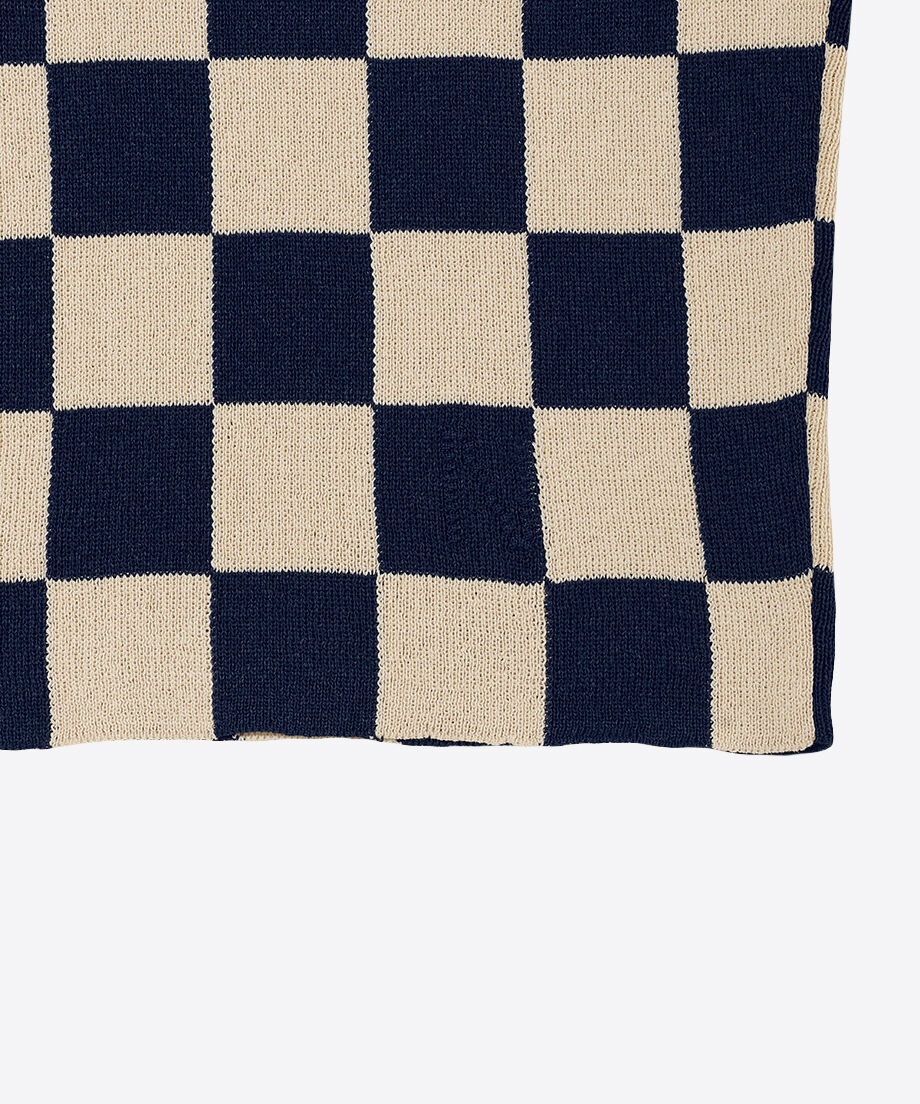 paper mix pattern knit T-shirt mini check_7
