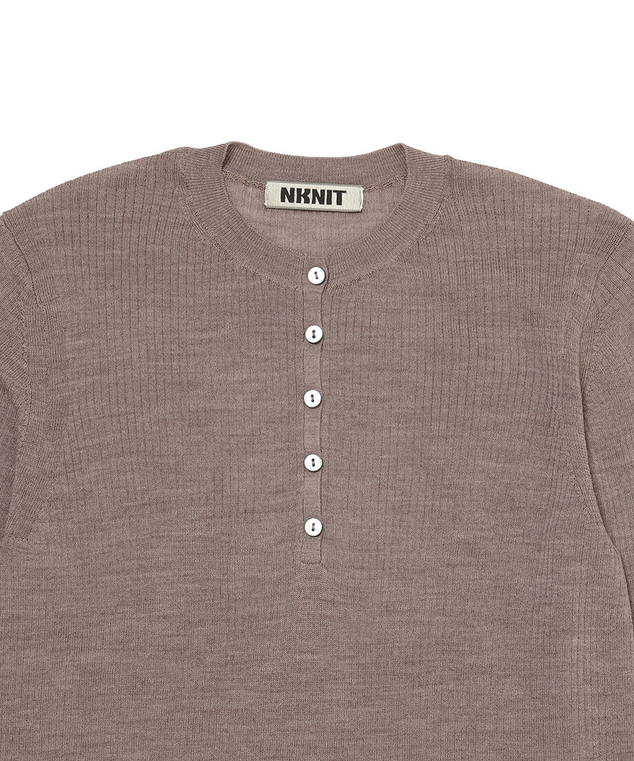 sheer wool henley neck KNIT_16