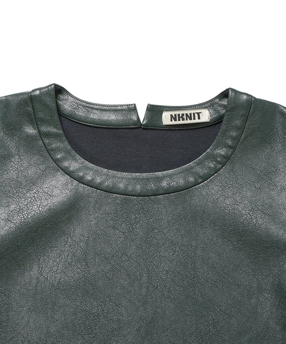 vegan leather big T-shirt_12