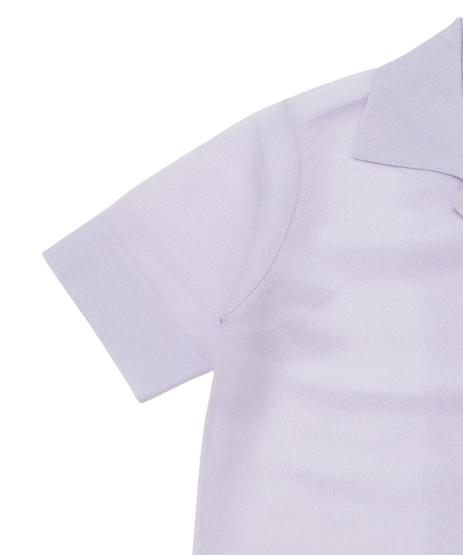 sheer KNIT open collar shirt_17