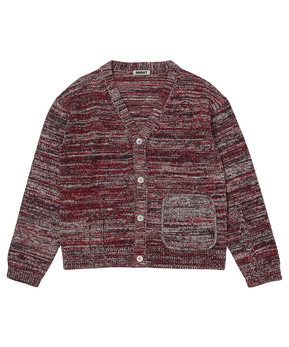 damaged mix color KNIT cardigan_3