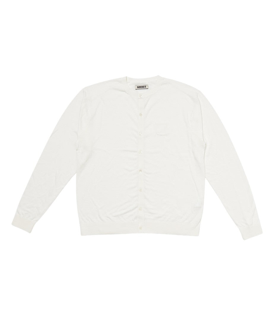 silk cotton crew neck KNIT cardigan_3