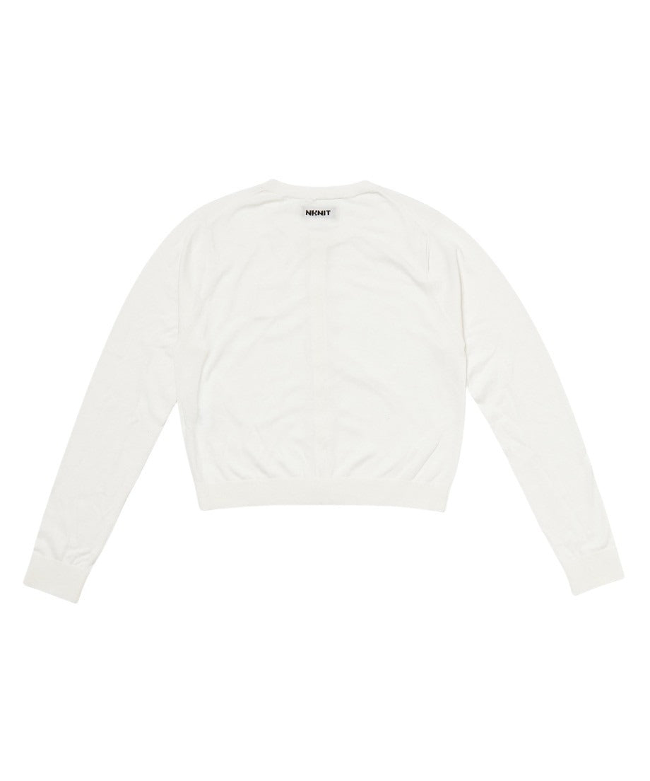 silk cotton crew neck KNIT cardigan_12