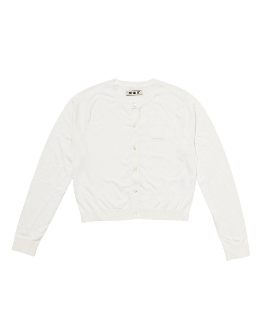 silk cotton crew neck KNIT cardigan_2