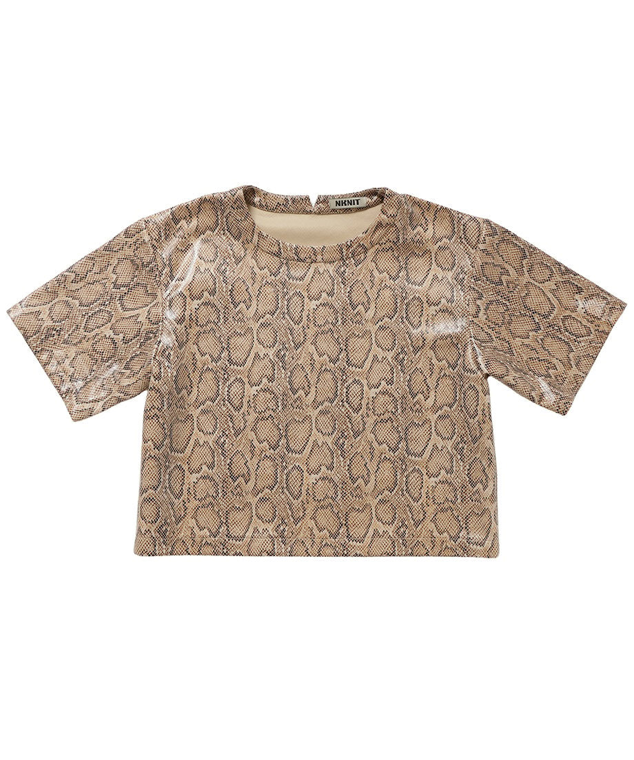 vegan leather short T-shirt_4