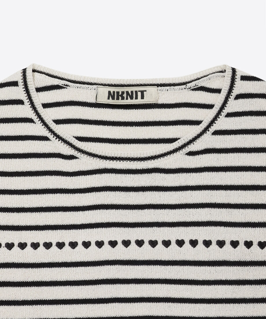 paper mix pattern knit T-shirt mini_6