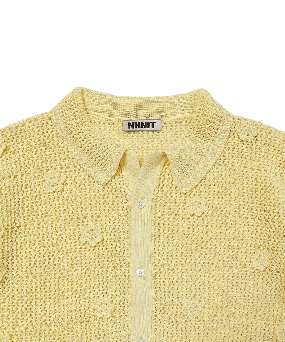 flower motif KNIT shirt_14