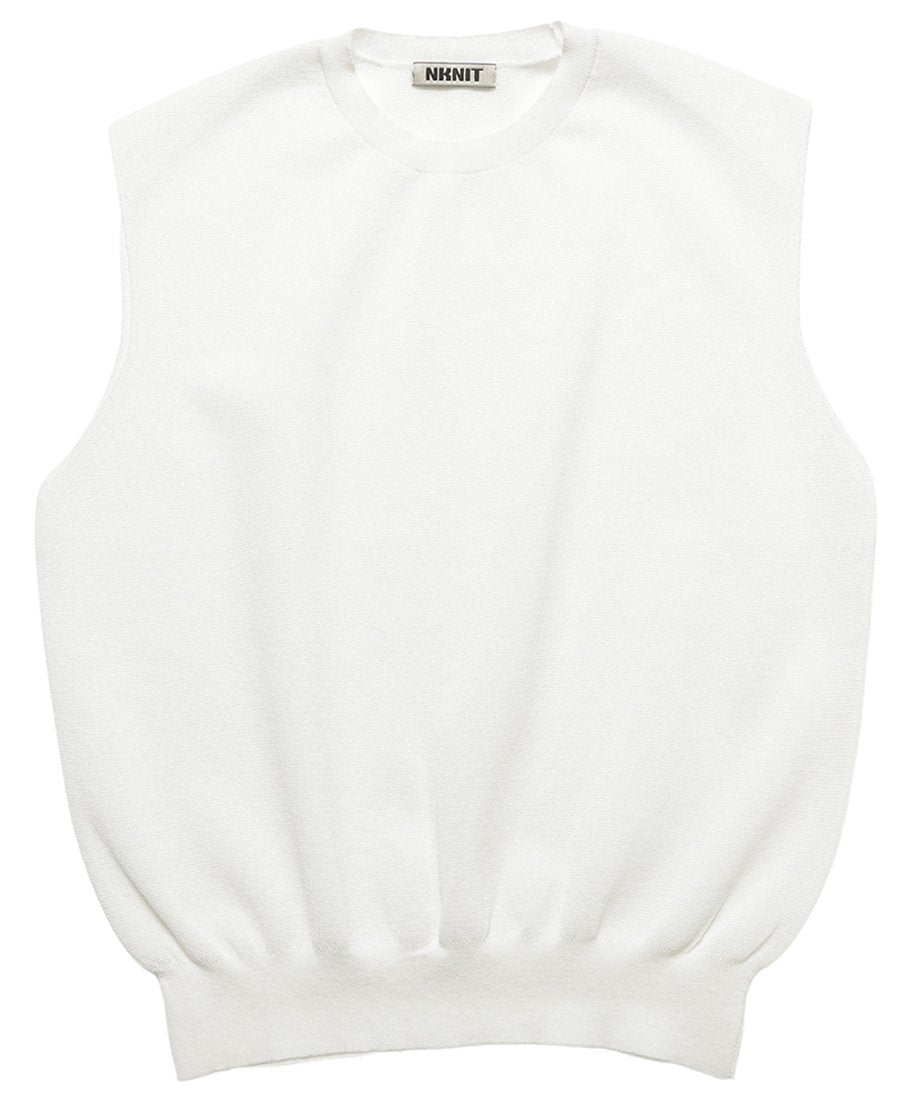 linen mix KNIT vest_8