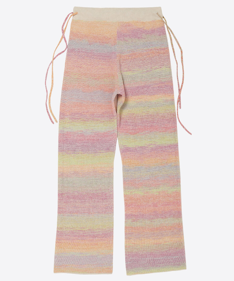 paper mix side string knit pants_9