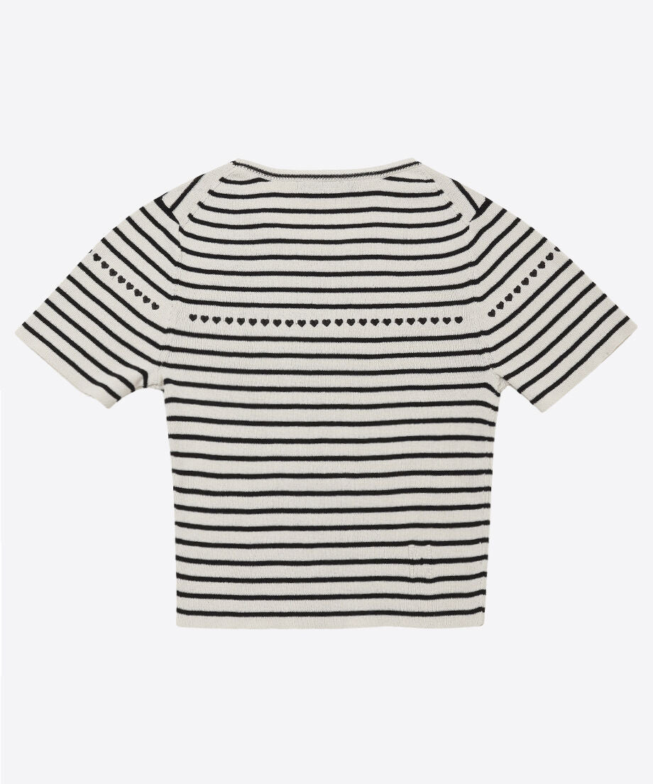paper mix pattern knit T-shirt mini_8