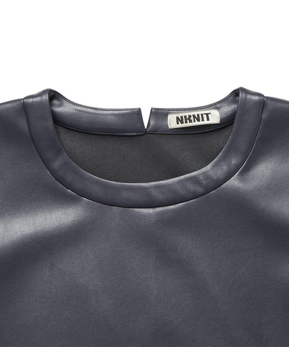 vegan leather big T-shirt_14