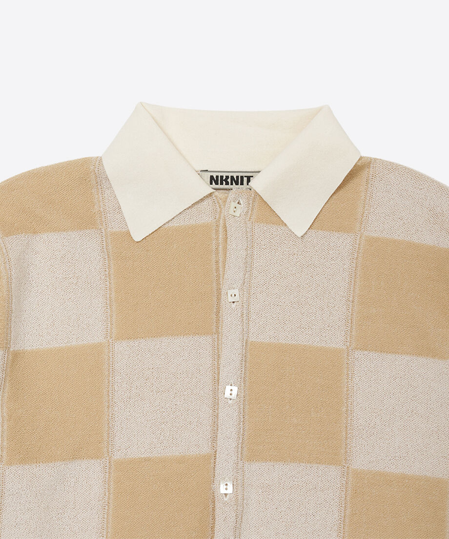 short check pattern knit shirt_6